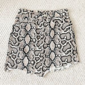 Zara Alligator Print Denim Skirt